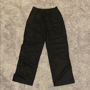 Reformation Linen Black Wide-Leg Pants